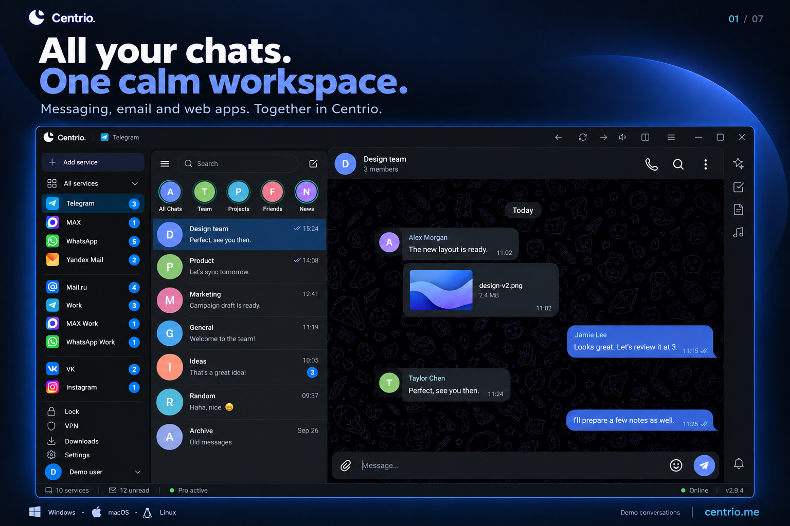 Centrio — All your chats